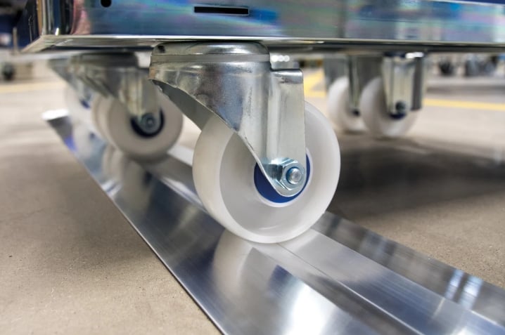 Parkeringsskenor för vagnar i aluminium